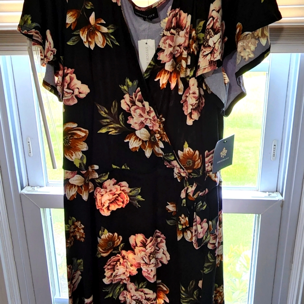 Irene Faux Wrapped Brushed Knit Maxi Dress